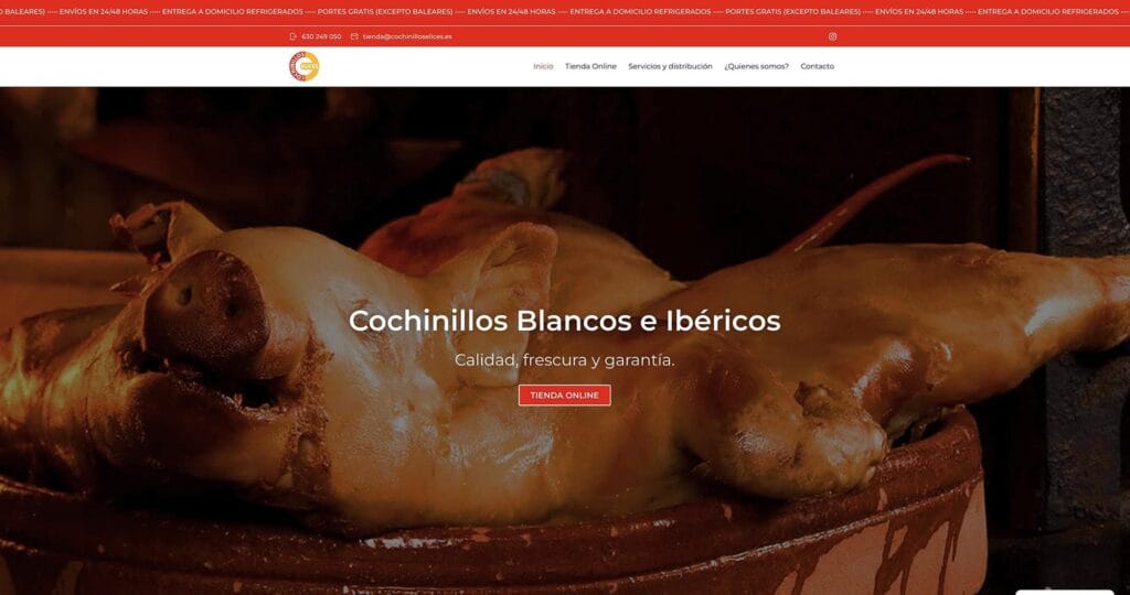 Tienda online WooCommerce para Cochinillos Elices, por Mardeasa