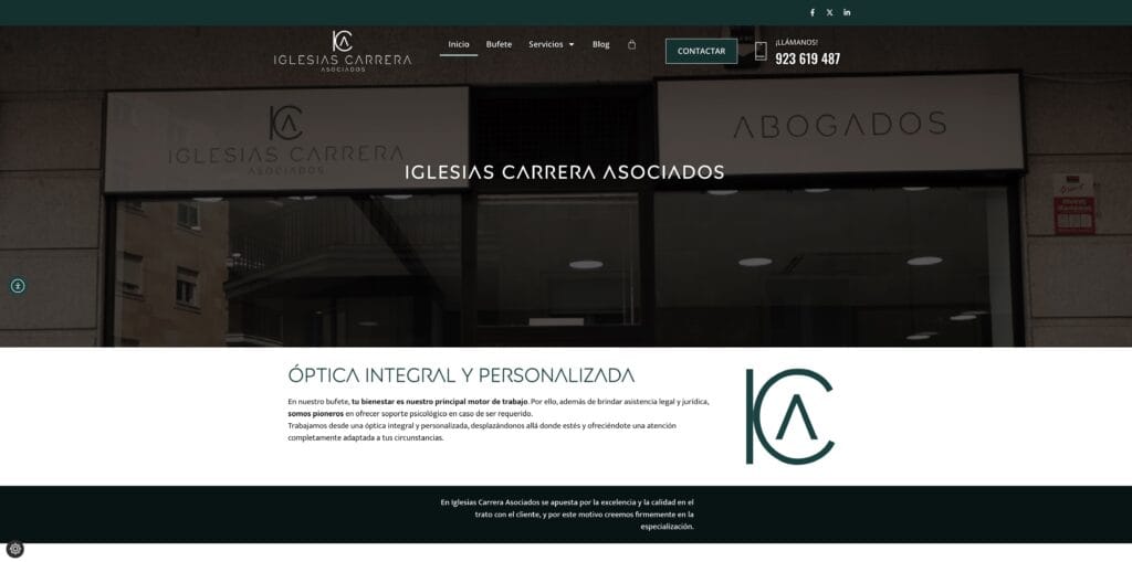 Diseño de página web para Iglesias Carrera, por Mardeasa
